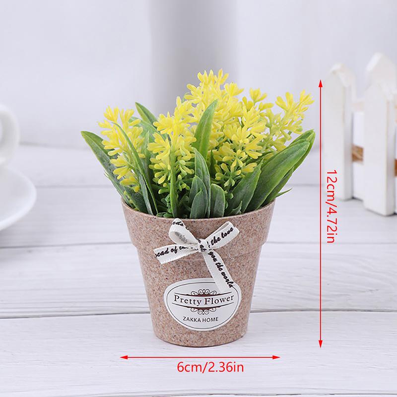 Artificial Plant Decorative Flowers Fake Flowers Mini Potted Bonsai Green Plant