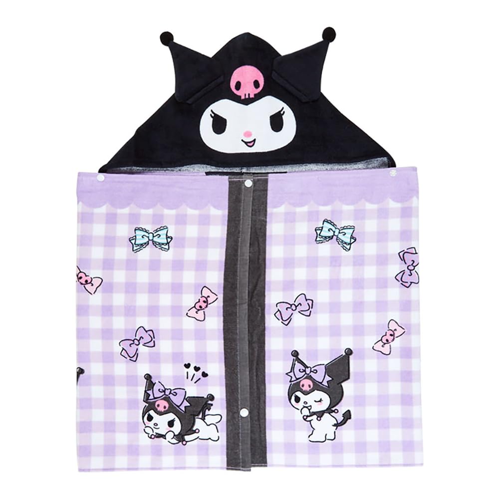 Sanrio Kuromi Hooded Towel, Kuromi, 75 X 120 X 1 Cm, Character SANRIO 052949