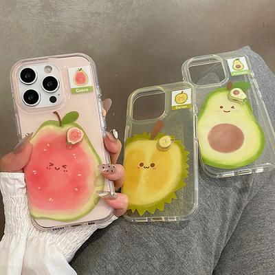 Ins Sommerfrüchte 3D Guave Durian Avocado Handyhülle Für iPhone 17 16 15 13 14 Pro Max Stoßfest Cartoon Niedlich Rückseite Abdeckung