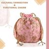 Jute Handbags for Women | Embroidered Women Potli Bag | Traditional Indian Goody Bags | Drawstring Bags for Wedding | Pack of 5