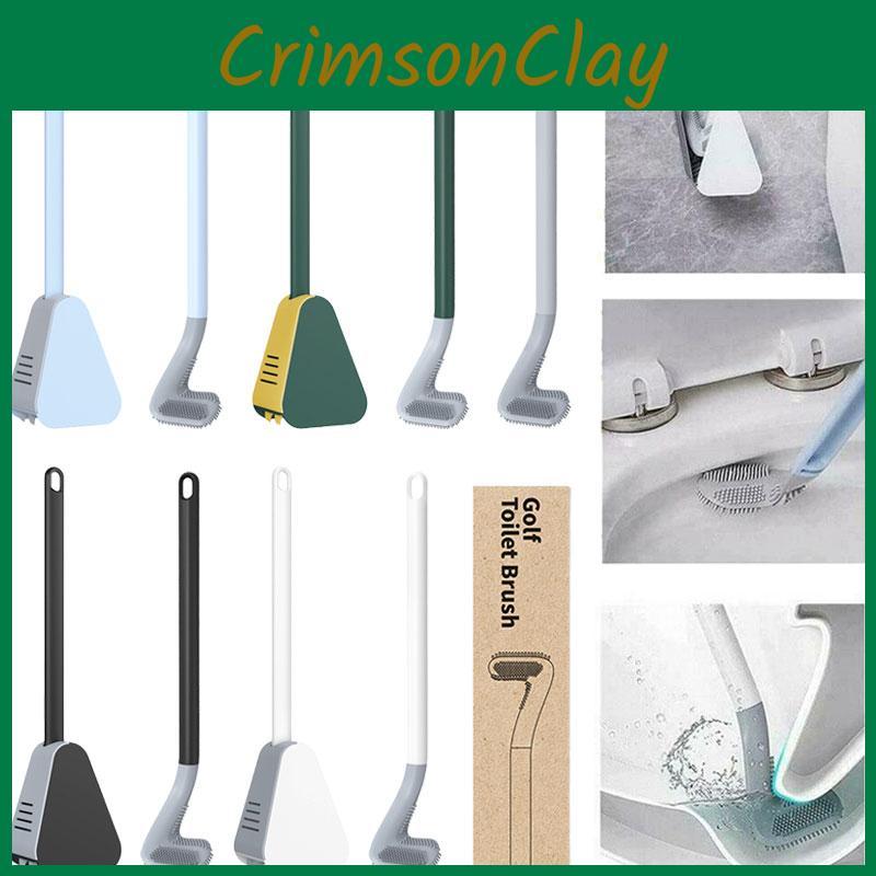 Golf Toilet Silicone Brushes With Holder Setclose Bathroom Cleaning Soft Tools