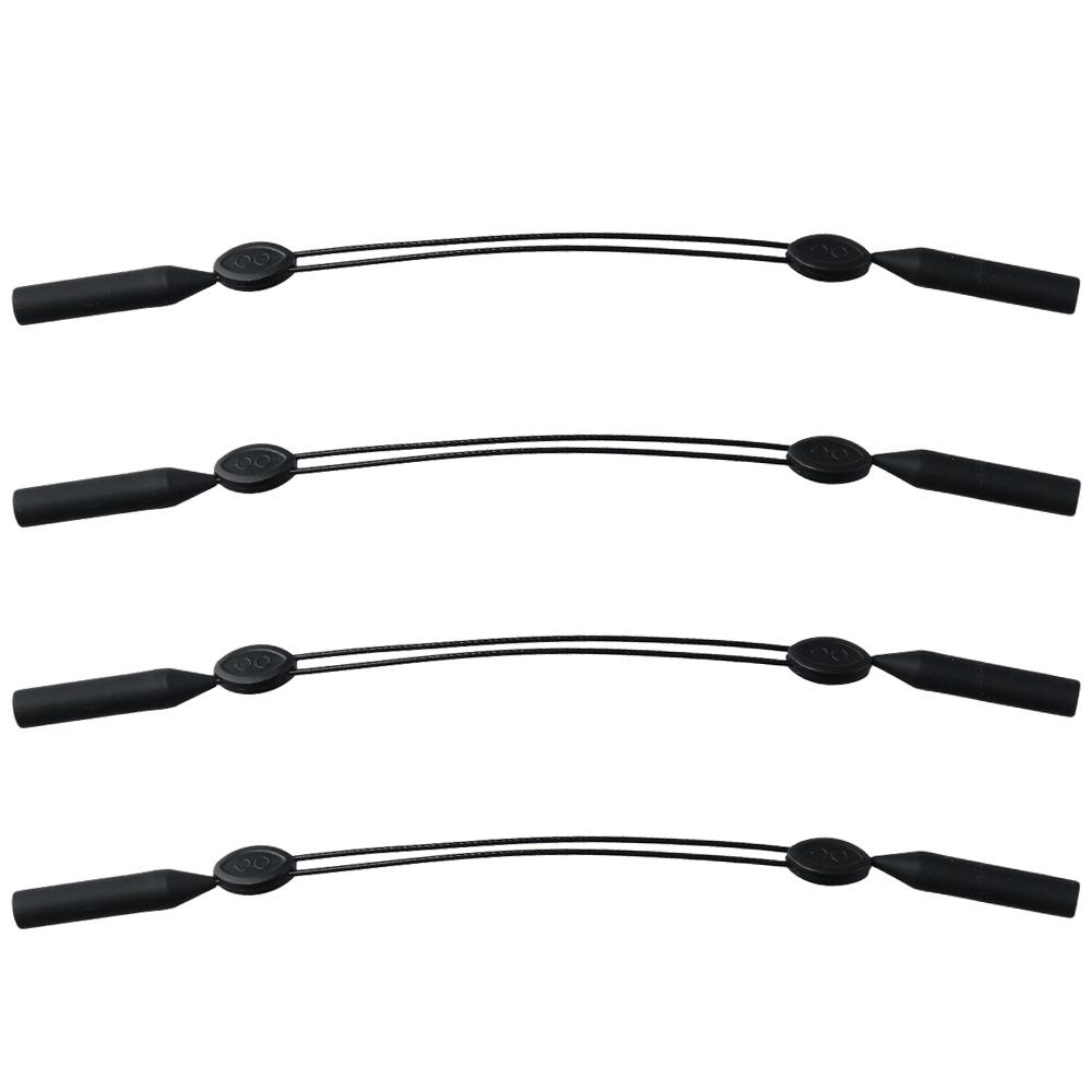 

4PCS Elastic Band Glasses Chain Black Sunglass Lanyard Straps Glasses Necklace String Adult