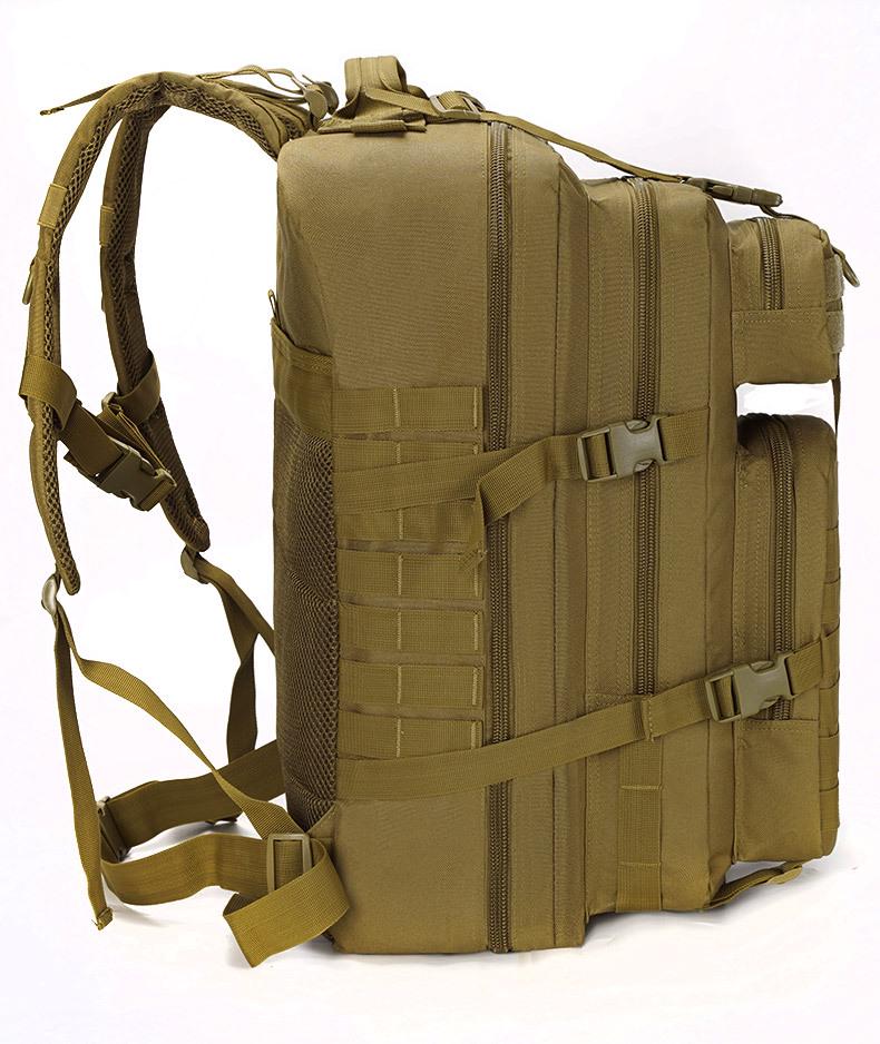 In Stock: 720D Waterproof 45L Tactical Backpack - Molle Expandable, Outdoor 3P Assault, Large Size, Shoulder Strap