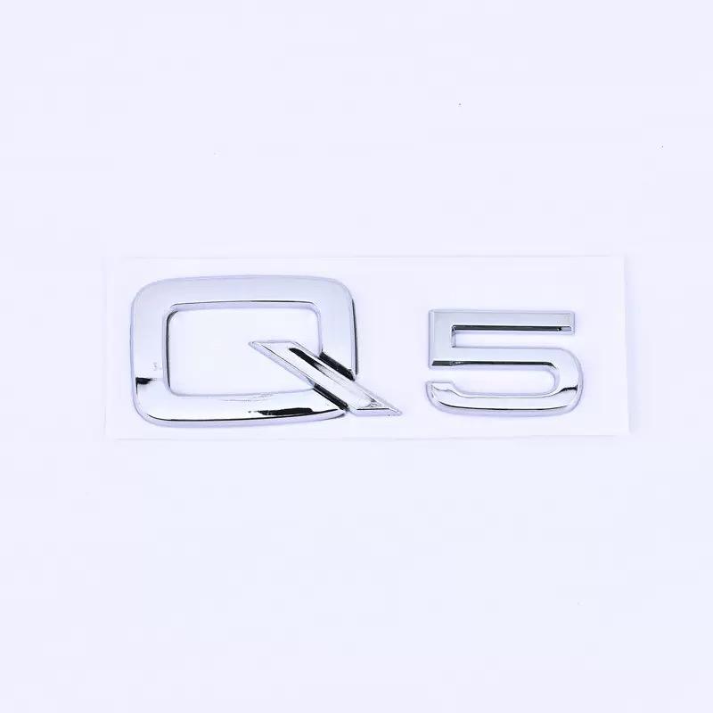 3D ABS Chrome Black Letters Numbers Car Rear Trunk Boot Emblem Sticker Badge For Audi Q2 Q3 Q5 Q6 Q7 Q8 Car Styling Accessories