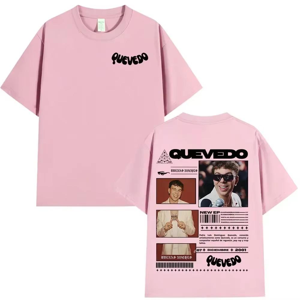 Rapper QUEVEDO 2025 BUENAS NOCHES T-shirt Men Women Fashion Hip Hop T-shirts Summer Casual Loose Short Sleeve T Shirt Streetwear