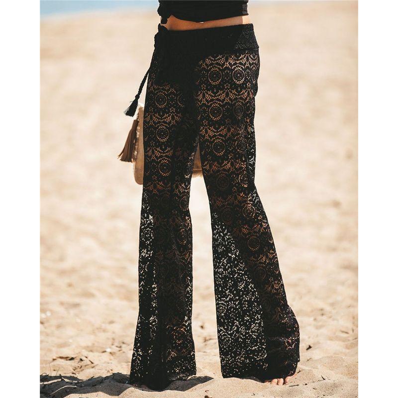 

Fashion Sexy Lace Cutout Trousers Black S