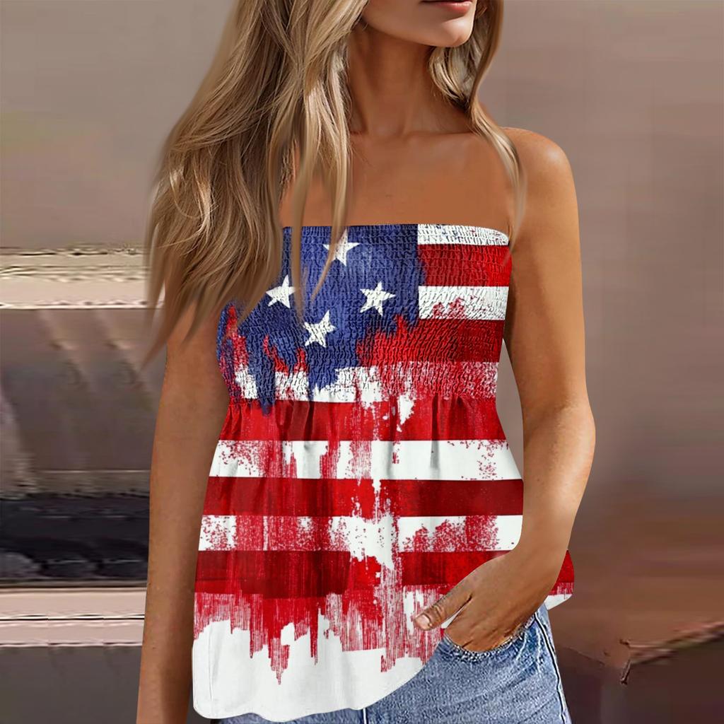 Dámské crop topy, roztomilé sexy tričko bez rukávů s potiskem odhalených ramen