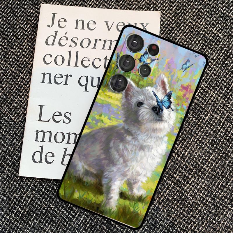 West Highland Terrier Westie For Samsung Galaxy S24 S23 Ultra S22 S20 S21 FE S8 S9 S10 Note 10 Plus 20 Ultra Phone Case