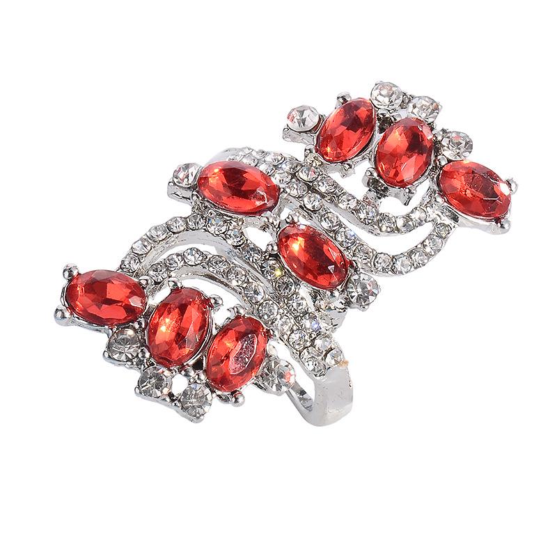 European  American Fashion Rhinestone Crystal S-Shaped Ring Size 10