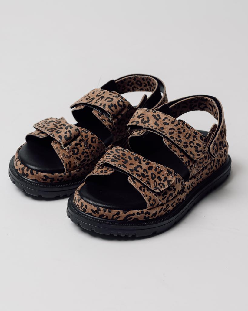 Sandale cu velcro Lola Andy 25018 37 maro leopard piele intoarsa