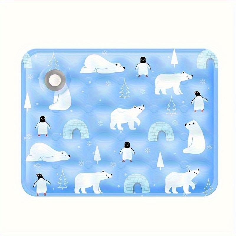 

Blue White Polar Bear Pattern Cooling Pad Suitable Dogs and Cats Easy to Clean Indoor and Outdoor Keep Pets Cool Rectangular Design 40*50cm светло-синий
