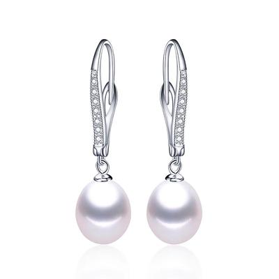 Nuovi Orecchini Pendenti in Argento Sterling 925 con Perle Vere per Donna Moda Zircone Orecchini Pendenti Gioielli in Perle d'Acqua Dolce Naturali Caldo