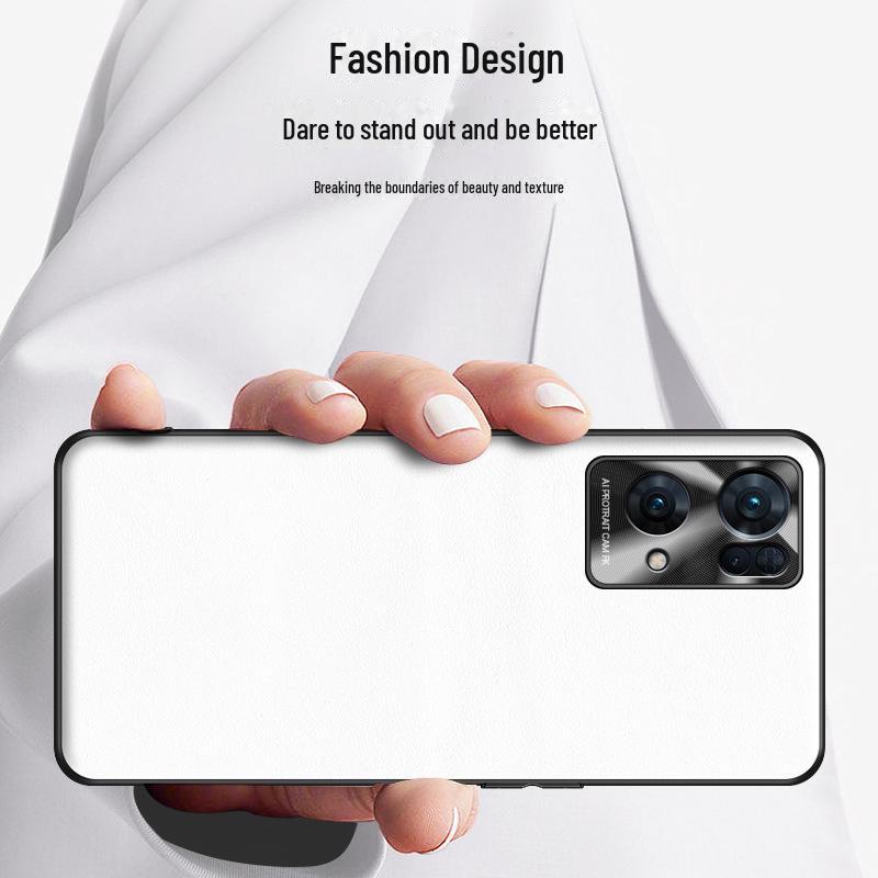 Fall- und schmutzabweisende Flüssiglederhülle für Oppo Reno7 Pro. Wird als ein Stück geliefert.