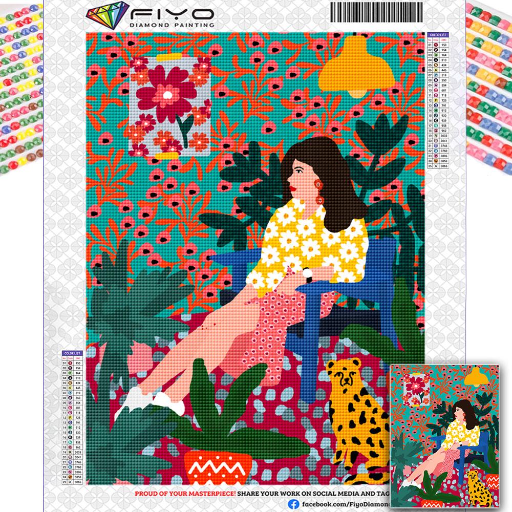 5D Diamant Malerei Tropical Bunte Mädchen Blume Diamant Stickerei Wand Kunst Kreuz Stich Bilder Für Wohnzimmer Wohnkultur quadro