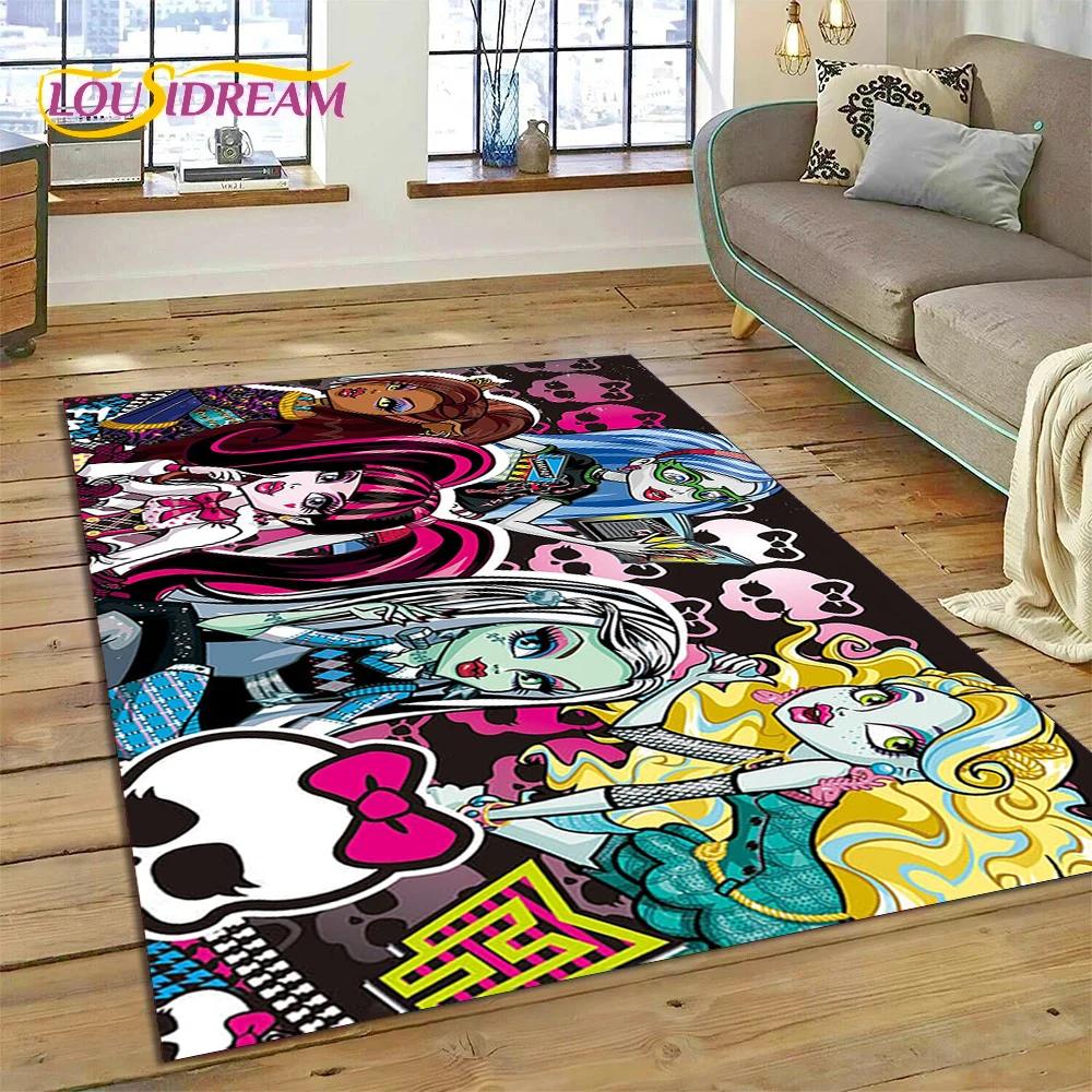 Cartoon Monster High Draculaura Vampire Rug Carpet for Living Room Bedroom Home Decor,Non-slip Decoration for Sofa Doormat Gift