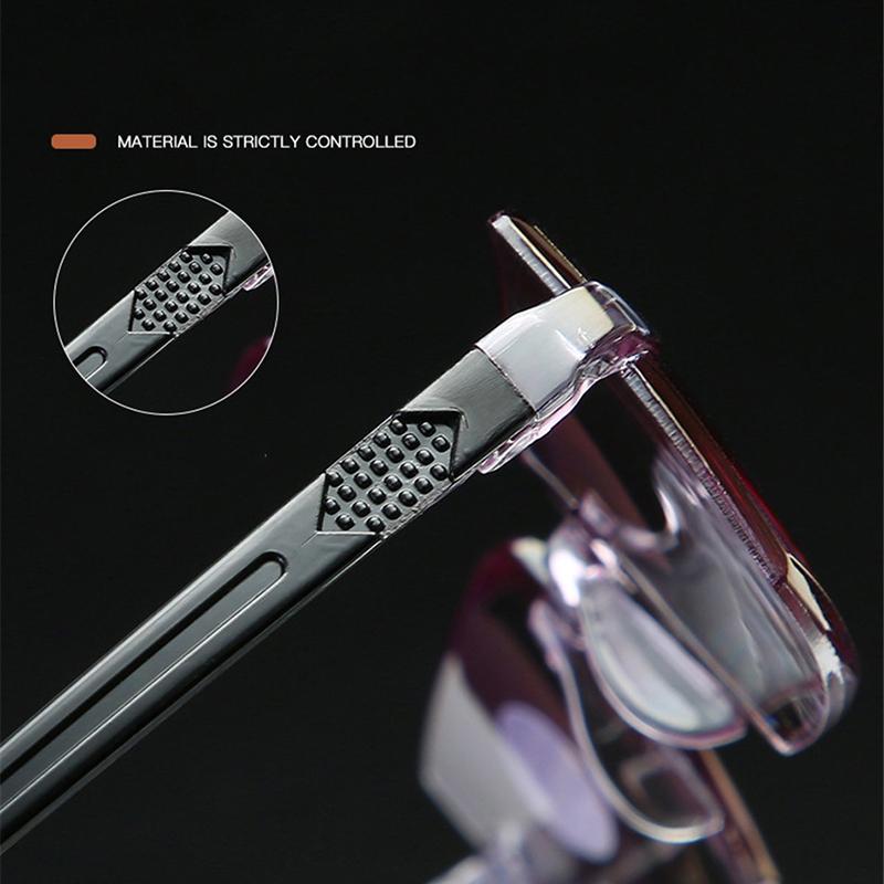 Men Square Rimless Reading Glasses Women Anti Blue Light Blocking Frameless Presbyopic Glasses Frame Diopters +1.0 1.5 2 2.5