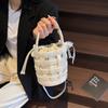 This year's popular bag 2025 new Korean version fashion hollow woven bag women's portable crossbody drawstring bucket bag