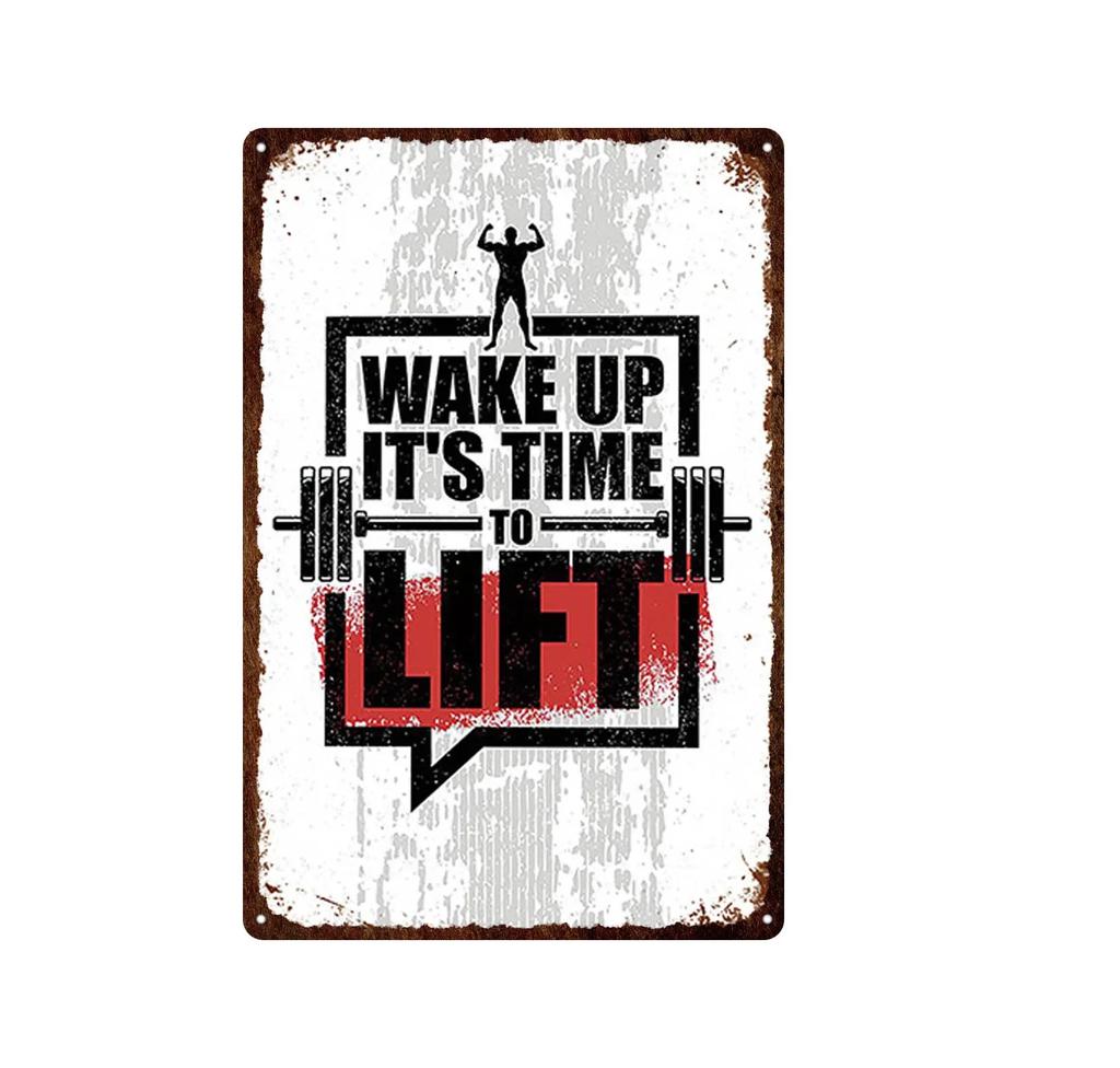 Funny Text Sign Exercise Fitness Poster Gym Training Room Wall Decor Pin Up Tin Sign Man Cave Art Poster Decoration Metal Plate