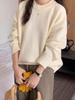 2024 Red Cashmere Knit Round Neck Sweater - Women's Warm Autumn/Winter Versatile Base Layer