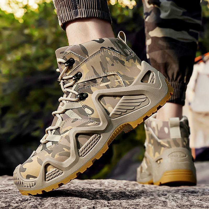 Jesienno-zimowe męskie buty trekkingowe z wysoką cholewką, antypoślizgowe, do wspinaczki górskiej, duże rozmiary, z grubą podeszwą, pustynne, męskie buty turystyczne z handlu zagranicznego