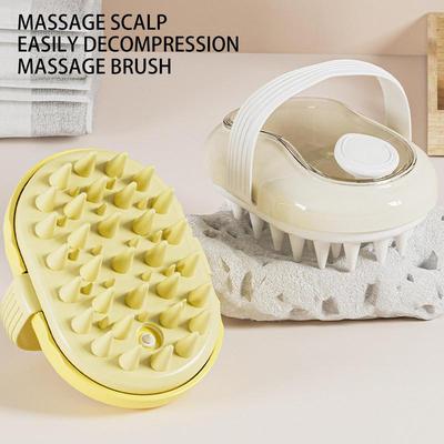Scalp Brush Hair Scalp Massager Silicone Soft Bristles Head Massage Exfoliator For Stress Relief Home Spa Wet Dry Hair