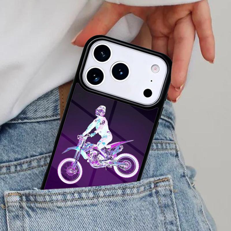 Road Bike Neon City Retro 1980 Phone Case for iPhone 17ProMax 12 13 14 15 16e 17 Pro Max Plus Air Cover