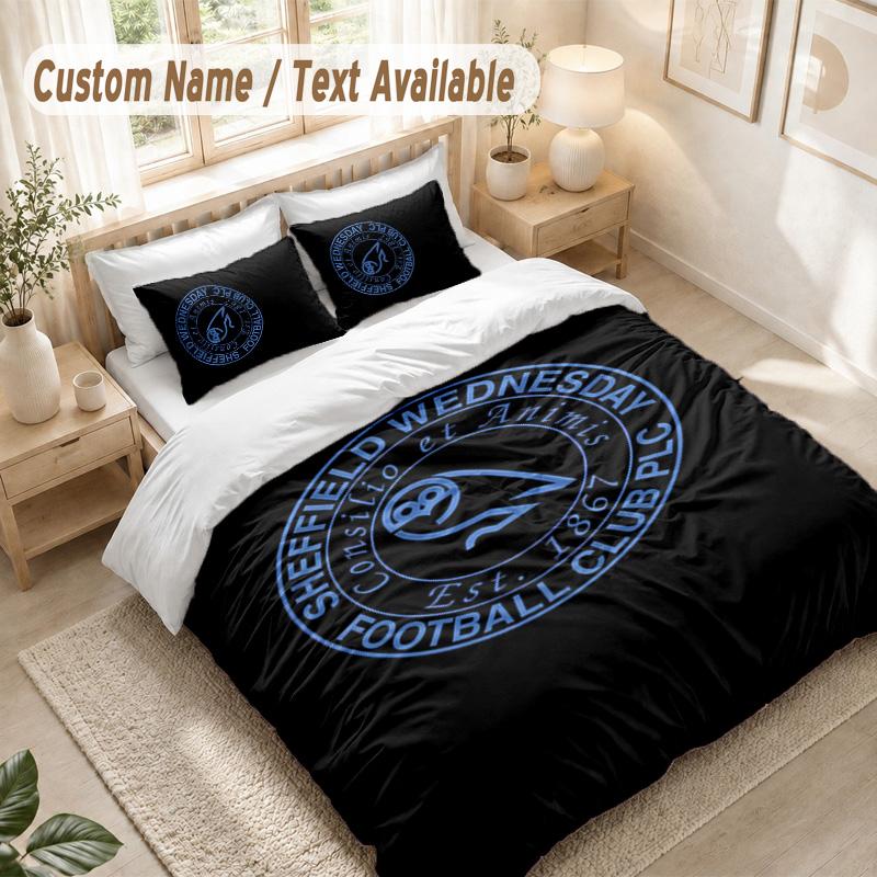 Sheffield Wednesday Bedding Set, 1 Duvet Cover & 2 Pillowcases Soft Comfortable Bedroom Home Textile Decor