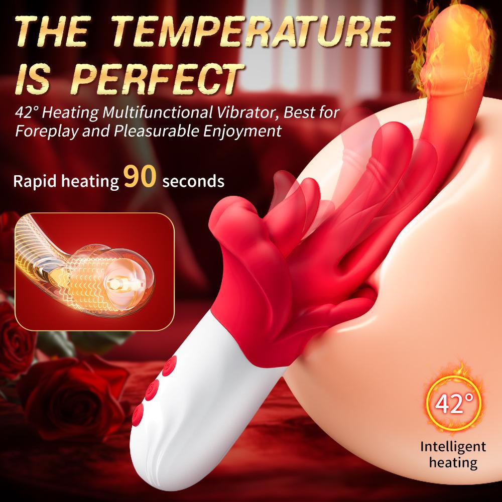 Nuovo Vibratore Dildo Ricaricabile 5 IN 1 per Stimolazione Lingua, Punto G, Clitoridea, Vaginale, Anale Masturbatore Femminile Giocattolo Sessuale per Adulti Uovo Vibrante da Inserire