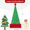 New Red Plush Trim Christmas Hat with Green Sequins, 75cm Festive Atmosphere Hat