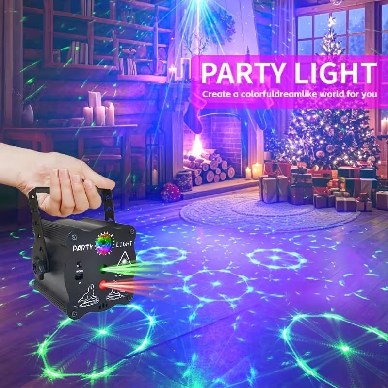 USB Rechargeable Multi-Color Flashing Stage Light Party Disco Christmas Rotating Projection Light RGB Night Light Strip with Remote Control