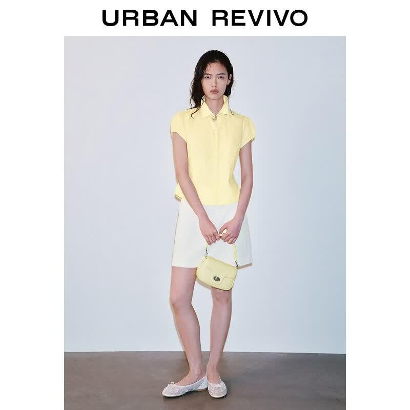 UR2026 Women s Pastel Tie Pleated Cardigan Shirt L