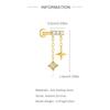 18K Gold S925 Sterling Silver Single Flat Back Piercing Earring Moon Star Tassel  Eye Blue Crystal Four Point Star Design