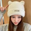 Letter Cat Ears Hat Fluffy Winter Plush Hat Personality Knitted Cap  Outdoor