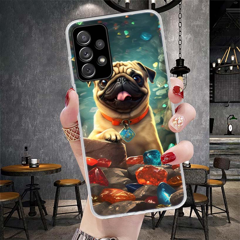 

Love Pugs Cute Dog Phone Case For Samsung Galaxy A71 A51 A41 A31 A21S A11 A70 A50 A40 A30 A20E A10S A20S A6 A7 A8 A9 + Soft Cove Samsung A20E