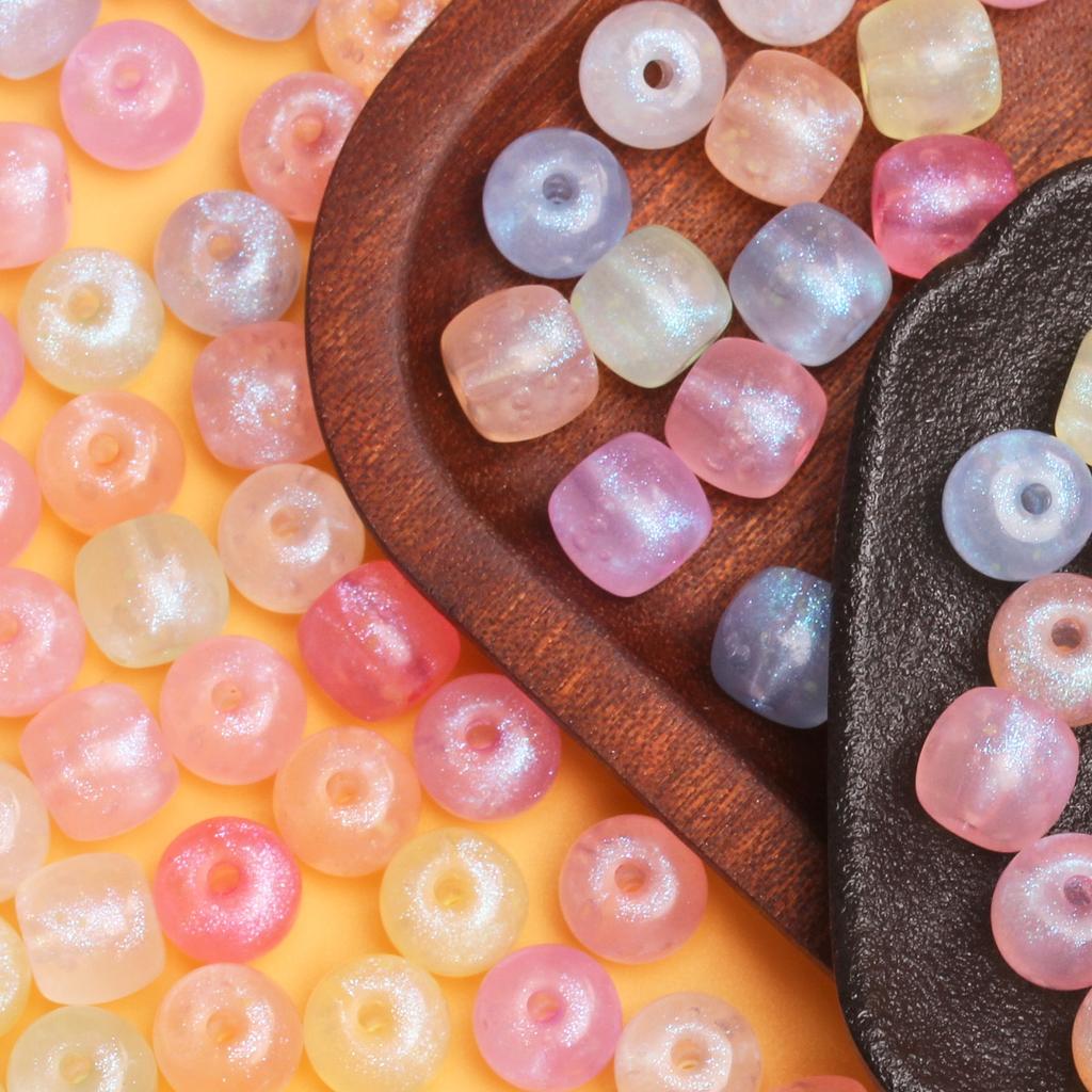 100pcs 9.7*10.8mm 8 Colors Acrylic Round Loose Beads for Bracelets Earrings Necklace Jewelry Making Fashion DIY Accessories