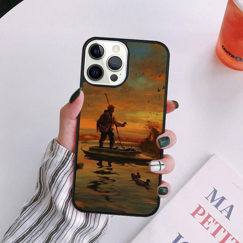 

Hunting Animal and Fishing Man Phone Case For iPhone 17 Air 16Pro Max 15 14 13 12 Plus Max Cover Shell coque iPhone 11pro max