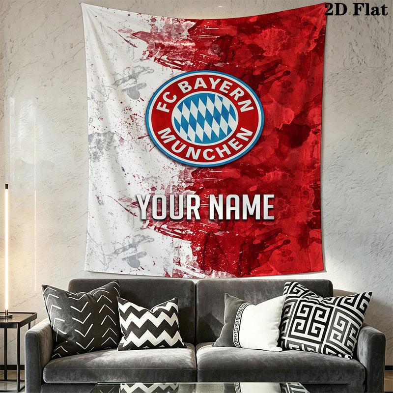 Custom FC Bayern München Wall Hanging Printed Fabric Blanket Decorative Tapestries for Bedroom Living Room Home Decor