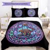 CyberDinosaur Mandala Pattern Bedding,Quilt Set Quilt Cover Pillowcase Home Birthday Gift (1 * Duvet Cover + 2 * Pillowcase, Without Core)
