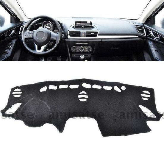 1pc Black Dashmat Dashboard Mat Cover Anti-Sun For Mazda 3 M3 2014 2015-2018