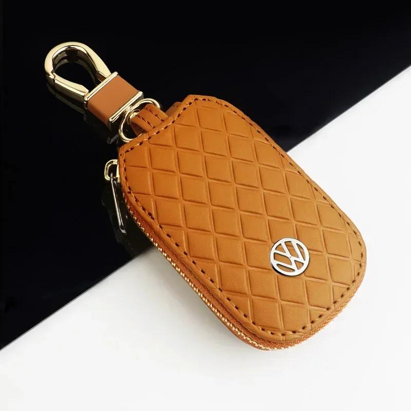 Für VOLKSWAGEN VW Leder Auto Logo Schlüssel Schutzhülle für Volkswagen Passat Santana Touareg Tiguan Golf Bora Lavida Jetta Käfer