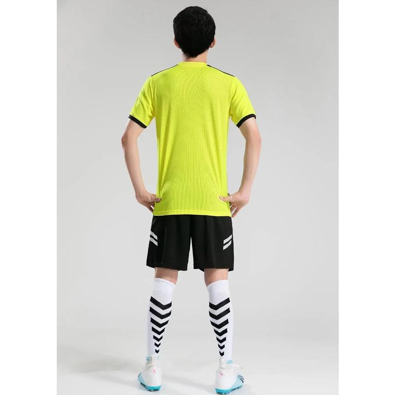 Uniforme Professionnel d'Arbitre Homme Maillots de Football Maillots Chemises Poches Chemise d'Équipe Manches Courtes Vêtements de Sport
