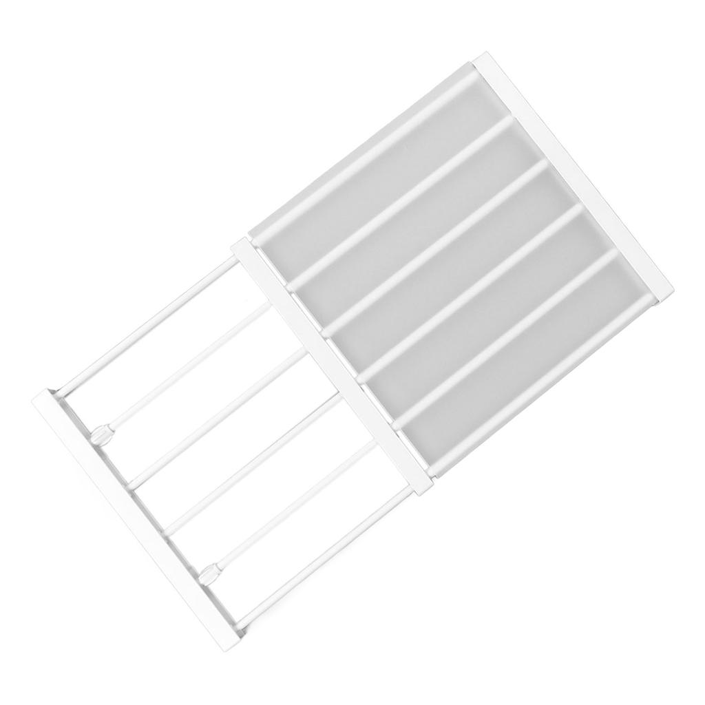 Tension Rod Shelf Adjustable Length Space Saving Nail Free Expandable Closet Shelf for Cabinet