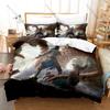 Cool 3PCS The Rise of Tiamat DND Pattern Bedding Set Duvet Cover + 2 Pillowcases Breathable Polyester Tabletop Bedding Gamer Bed