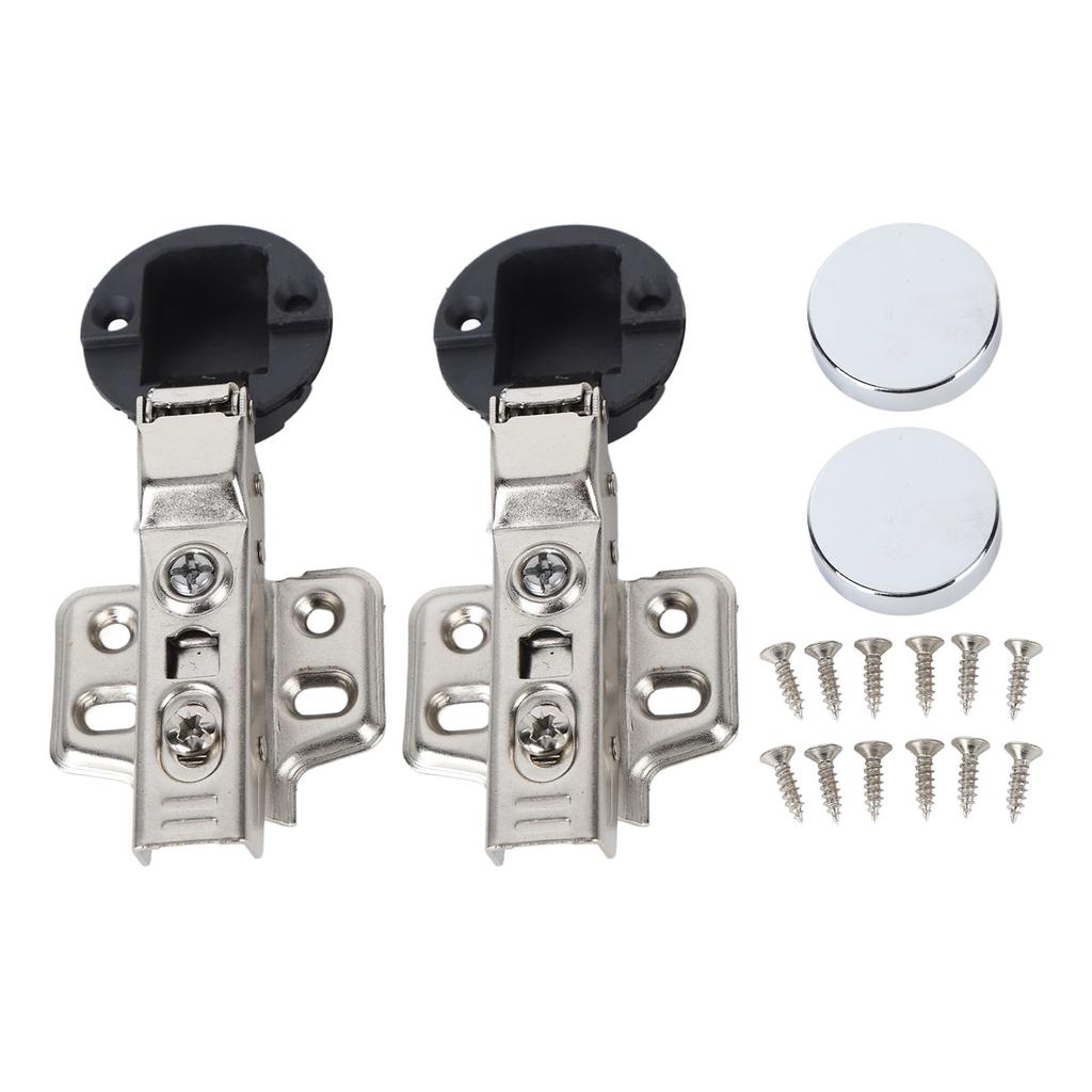 2Set Stainless Steel 201 Cabinet Glass Door Hinge 35 Cup Glass Door Damping Buffer Hinge Middle