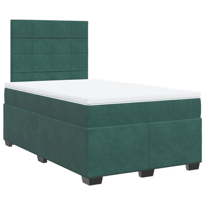 VidaXL Sommier à lattes de lit avec matelas vert foncé 120x190 cm 3290861