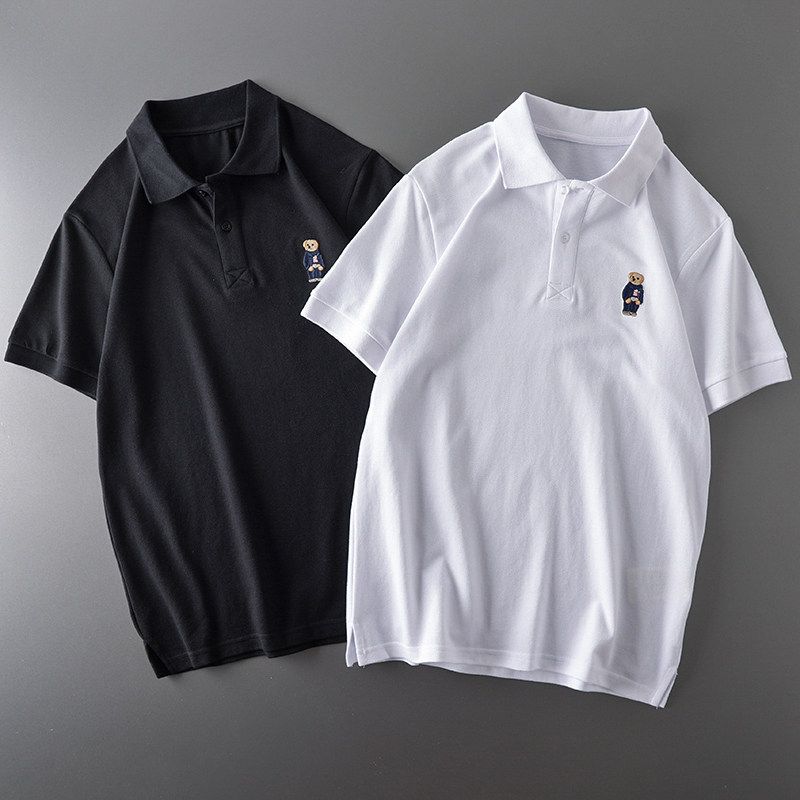 Export Overplus Order American Vintage Embroidery Polo Shirt Men's Short Sleeve T-shirt Summer Cut the Tag Off Original Single Men's Clothing Clothes