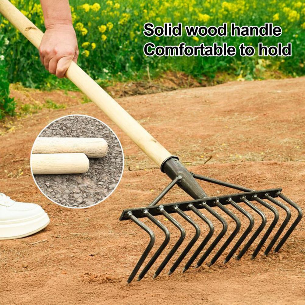 Vegetable Field Rake Steel Garden Weeding Rake Heavy-duty Steel Weeding Rake Hand Weeder Set for Gardening Vegetable Field Soil
