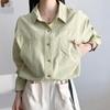 New Arrivals Open Run Women Open Collar Shirt 2way Basic Fit Chalang Shirt
