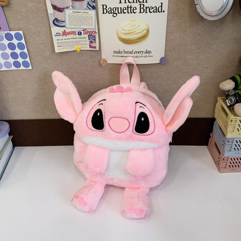 Stitch Cartoon Plush Doll Backpack - Cute & Fluffy Bag for Girls