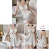 Satin Sleep Dress For Women With Lace Detailing And Vneck For Home And Lounge Relaxation